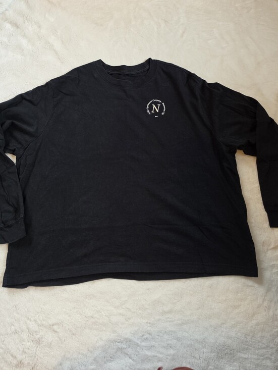 Nike Tops - Nike Sportswear Logo Long Sleeve Tee Black Boxy Oversized Women's XL